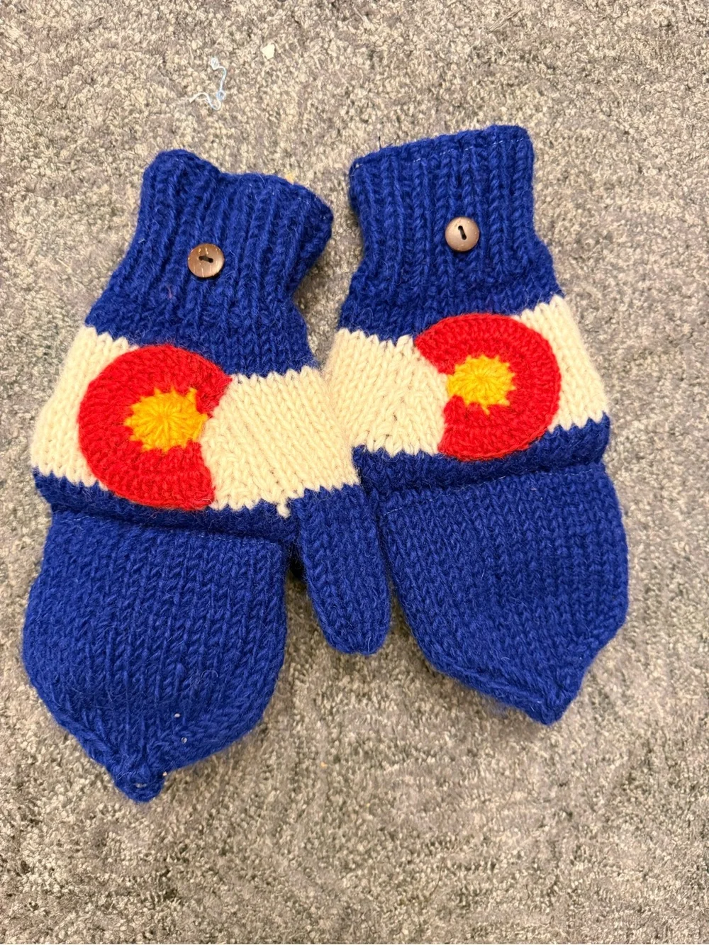 Rising International Colorado Flag Wool Convertible Mittens Glittens Fleece